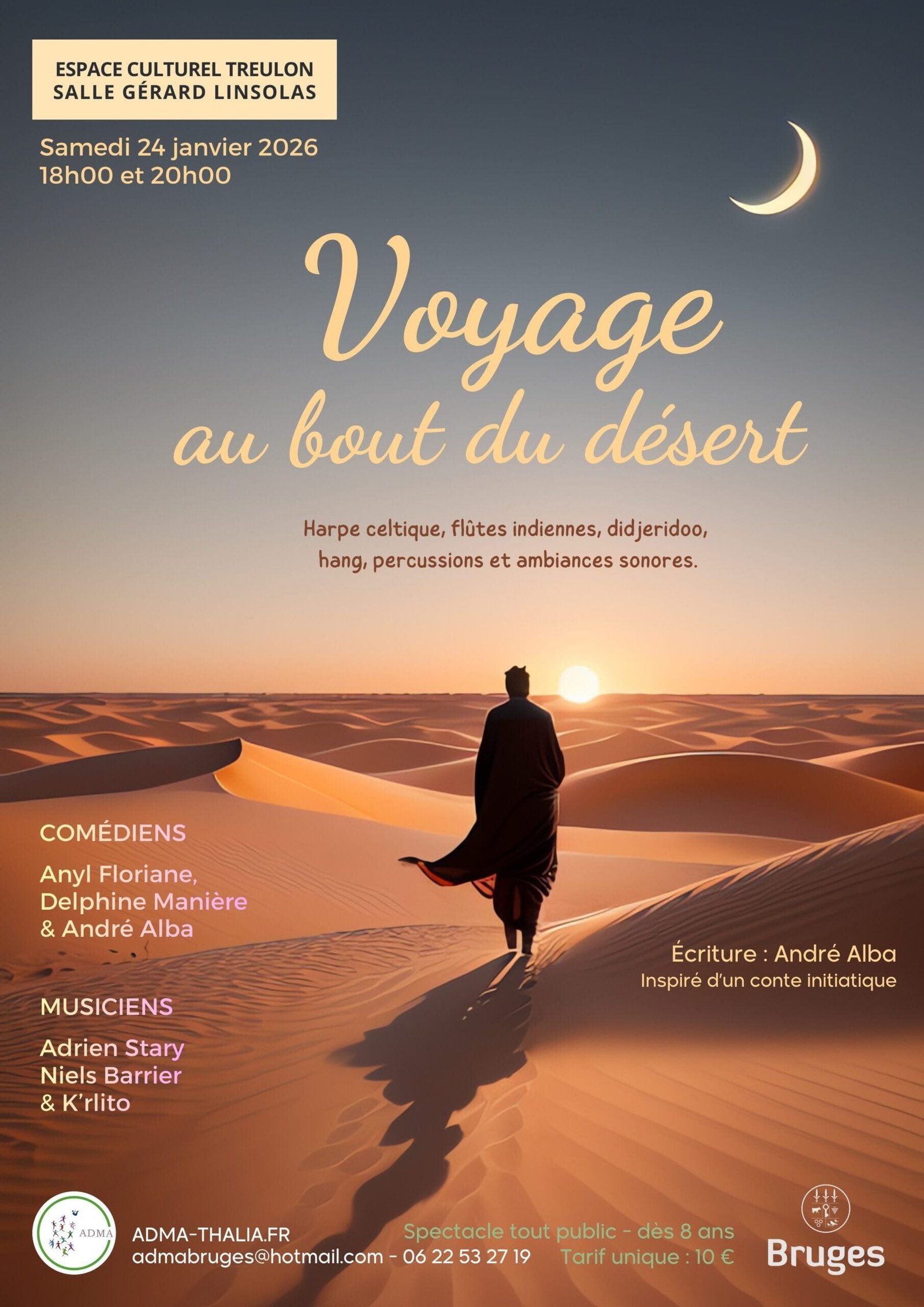Affiche du spectacle Voyage au bout du Désert